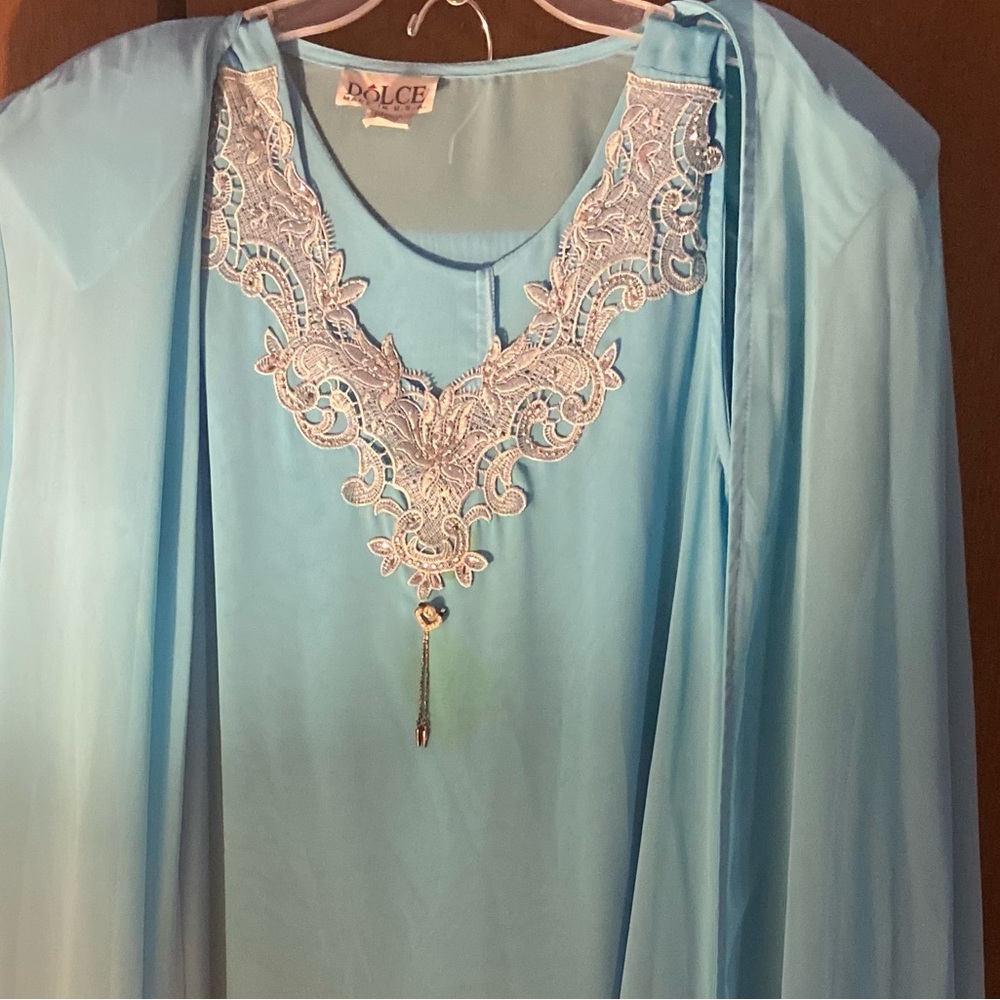 Dolce sheer turquoise 3 piece